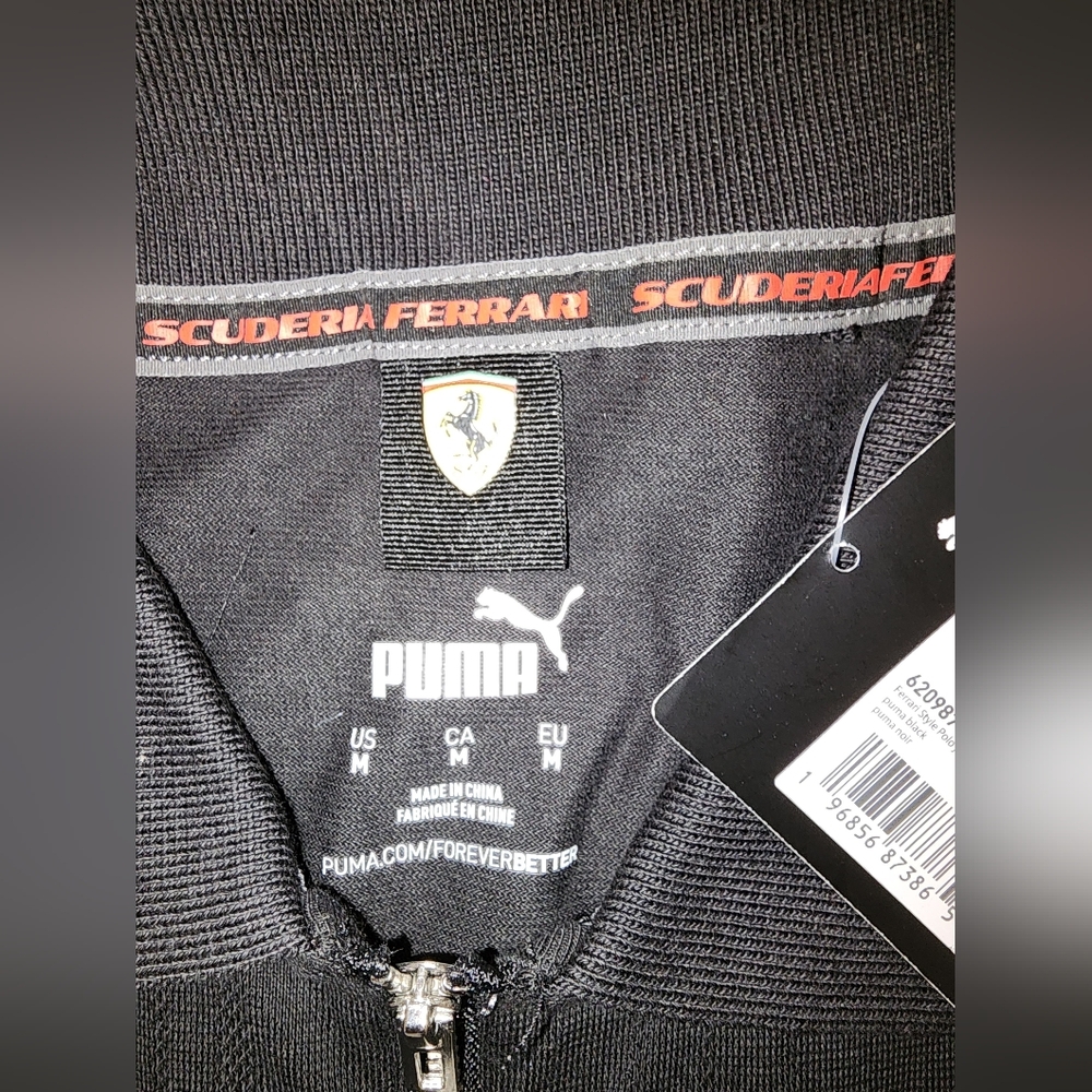 Size M - New Men's Puma F 1 Polo Ferrari - Black - Picture 10 of 13